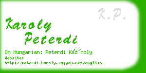 karoly peterdi business card